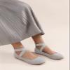 DREAM PAIRS Women's Comfortable Fashion Elastic Ankle Straps Flats Shoes,Size 10,Grey,Sole_Stretchy view 2