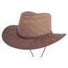 American Hat Makers Breeze XX-Large Leather and Mesh Sun Hat for Men and Women | Wide Brim Outdoor Hat with UPF 50 Sun Protection, Breathable Design with Adjustable Chin Strap Brown view 1