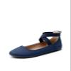 DREAM PAIRS Women's Comfortable Fashion Elastic Ankle Straps Flats Shoes,Size 6.5,Navy-1,Sole_Stretchy view 1