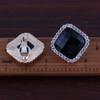 Grace Jun Gold Color Rhinestone Crystal Square Shape Clip on Earrings No Pierced or Stud Earrings (Black Clip-on) view 2