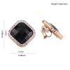 Grace Jun Gold Color Rhinestone Crystal Square Shape Clip on Earrings No Pierced or Stud Earrings (Black Clip-on) view 4