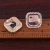 Grace Jun Gold Color Rhinestone Crystal Square Shape Clip on Earrings No Pierced Earrings (Champagne Clip-on) view 3