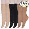 12 Pairs Women's Ankle High Sheer Nylon Socks All Kinds Special (Long Pattern Fit 6 Pairs, Multi) view 1