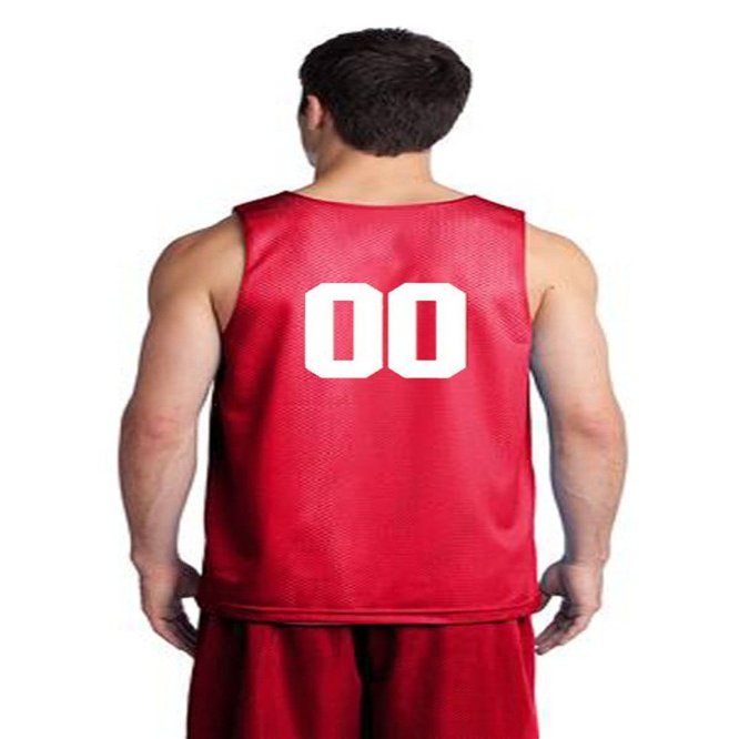 Custom Basketball Reversible Jersey Both Sides - Numbers Only On Back of Both Sides (Youth X-Large (18-20), Red)
