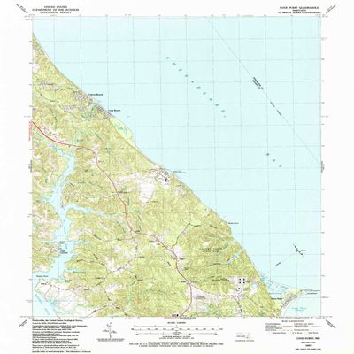 YellowMaps Cove Point MD topo map, 1:24000 Scale, 7.5 X 7.5 Minute, Historical, 1987, Updated 1987, 26.7 x 21.9 in - Tyvek