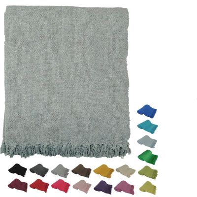 Kakaos Solid Color Cotton Yoga Blankets with Matching Tassels (Gray)