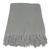 Kakaos Solid Color Cotton Yoga Blankets with Matching Tassels (Gray) view 2