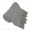 Kakaos Solid Color Cotton Yoga Blankets with Matching Tassels (Gray) view 4