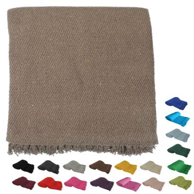 Kakaos Deluxe Solid Color Yoga Blankets with Matching Tassels (Brown)