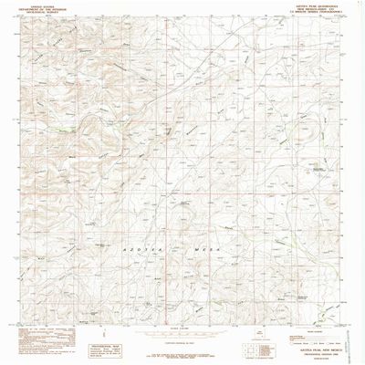 YellowMaps Azotea Peak NM topo map, 1:24000 Scale, 7.5 X 7.5 Minute, Historical, 1985, Updated 1985, 26.9 x 22 in - Tyvek