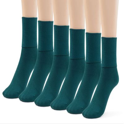 Silky Toes Womens Soft Rayon From Bamboo Dress Socks Crew Seamless Toe Turn Cuff Socks 3-6 Pairs (9-11, Hunter -6 Pairs)
