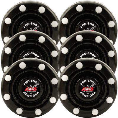 6 Pack of IDS Roller Hockey Puck Pro Shot (Black)