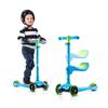 Lascoota 2-in-1 Kids Scooter - Seated-to-Stand Kids Scooter with Removable Seat - Adjustable Handlebar Height & Lean-to-Steer Balance - Glow-in-the-Dark LED Wheels - Blue/Yellow, Ages 3-10, 100 lb Max view 4