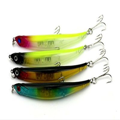 LENPABY 4pcs/lot Hard Plastic Bent Minnow Fishing Lures bass Wobble Swimbaits Bass Trout Fishing Tackles for Saltwater and Freshwater 11.5cm/4.53"/11.8g