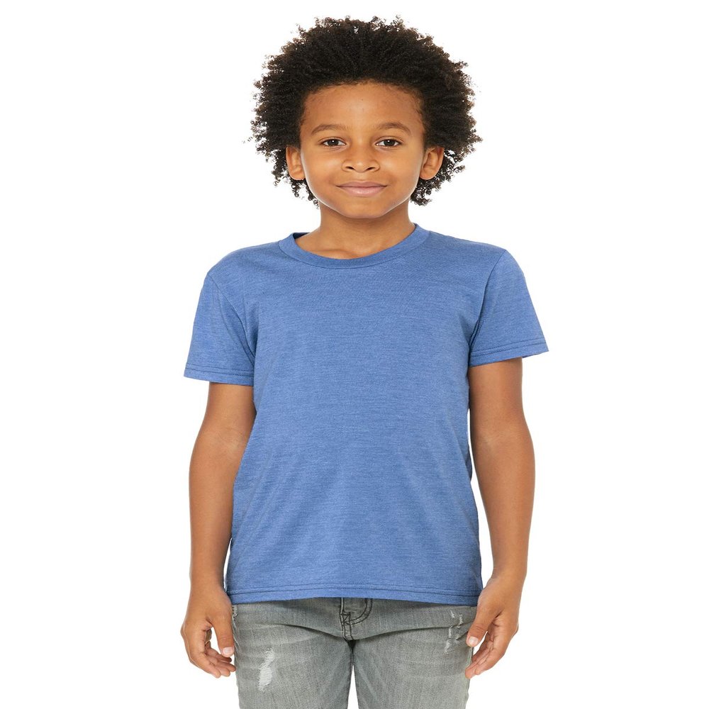 BELLA + CANVAS Youth Unisex Jersey Tee L Heather Columbia Blue