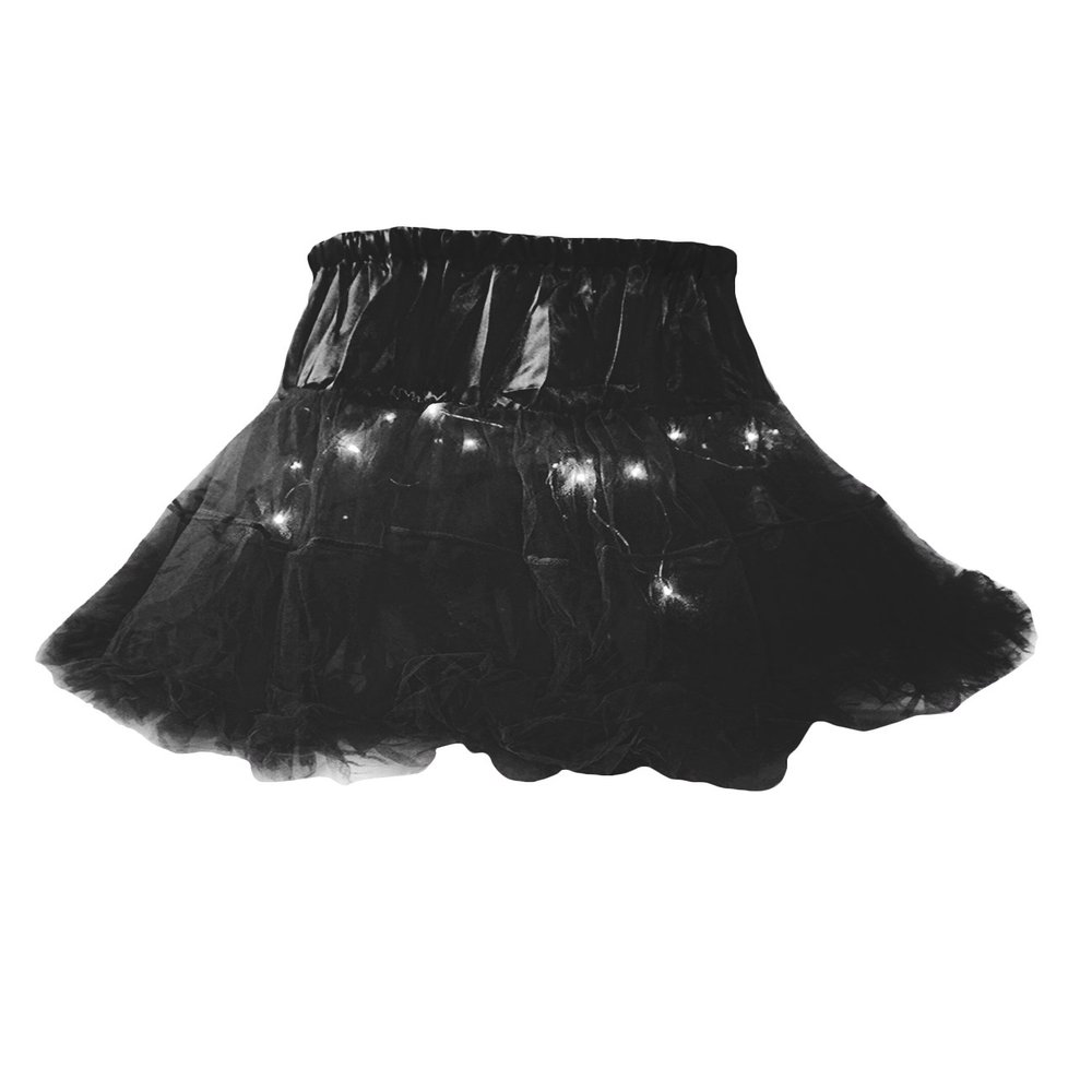 Legou Women's Adult LED Tulle Tutu for Nightclub Black One Size