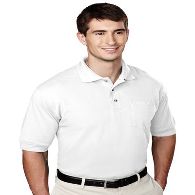Big and Tall Short Sleeved Non Pocket Polo's up to 6XT 9 Colors (5XT, White)
