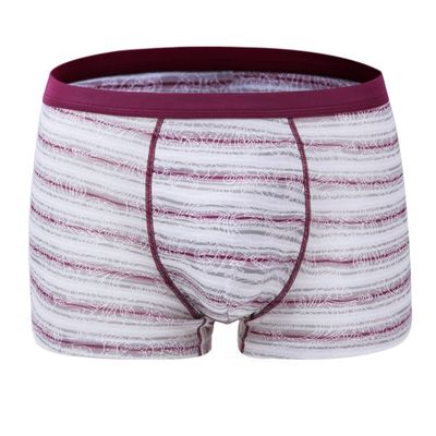 DIOWW Cotton Panties for Men - Silm Striped Shorts Mens Boxer Briefs Stretchy Underwear Plus Size Panties (3XL, Red)