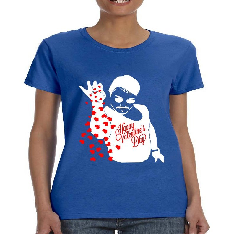 ALLNTRENDS Women's T Shirt Salt Bae Hearts Happy Valentines Love Gift Trendy (2XL, Royal Blue)