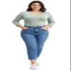 Emmalise Women's Junior and Plus Size Vneck Tshirt Long Sleeves Shirt Tee, Large, Mint view 2