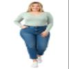 Emmalise Women's Junior and Plus Size Vneck Tshirt Long Sleeves Shirt Tee, Large, Mint view 4
