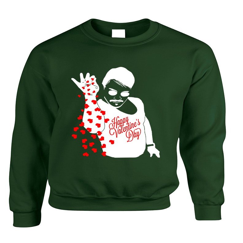 ALLNTRENDS Adult Sweatshirt Salt Bae Hearts Happy Valentines Love Trendy Gift (2XL, Forest Green)