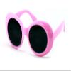 V.W.E. Vintage Sunglasses UV400 Bold Retro Oval Mod Thick Frame Sunglasses Clout Goggles with Dark Round Lens (Pink) view 2