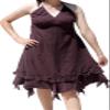 RaanPahMuang Brand Ladies Cross Bust Cotton Gypsy Dress Blade Bottom Hem, Large, Seal Brown view 3