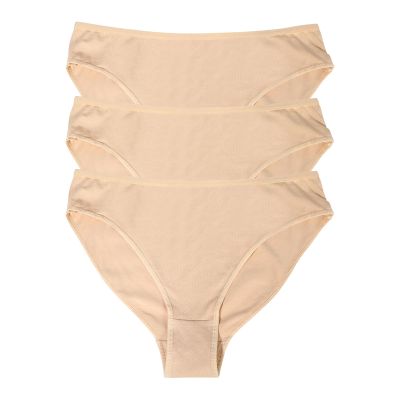 EASTBUDDY 3 Pack Dance Ballet Briefs Girls Women Cotton Gymnastics High Cut Dance Underwear Beige Child 140