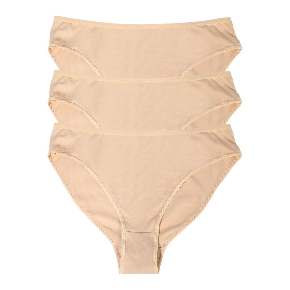 EASTBUDDY 3 Pack Dance Ballet Briefs Girls Women Cotton Gymnastics High Cut Dance Underwear Beige Child 140
