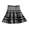 Mesinsefra Girl's Kids Pleated Knit Flare A Line Mini Skirt Black White Tag 170cm-66(13-14Y) view 1