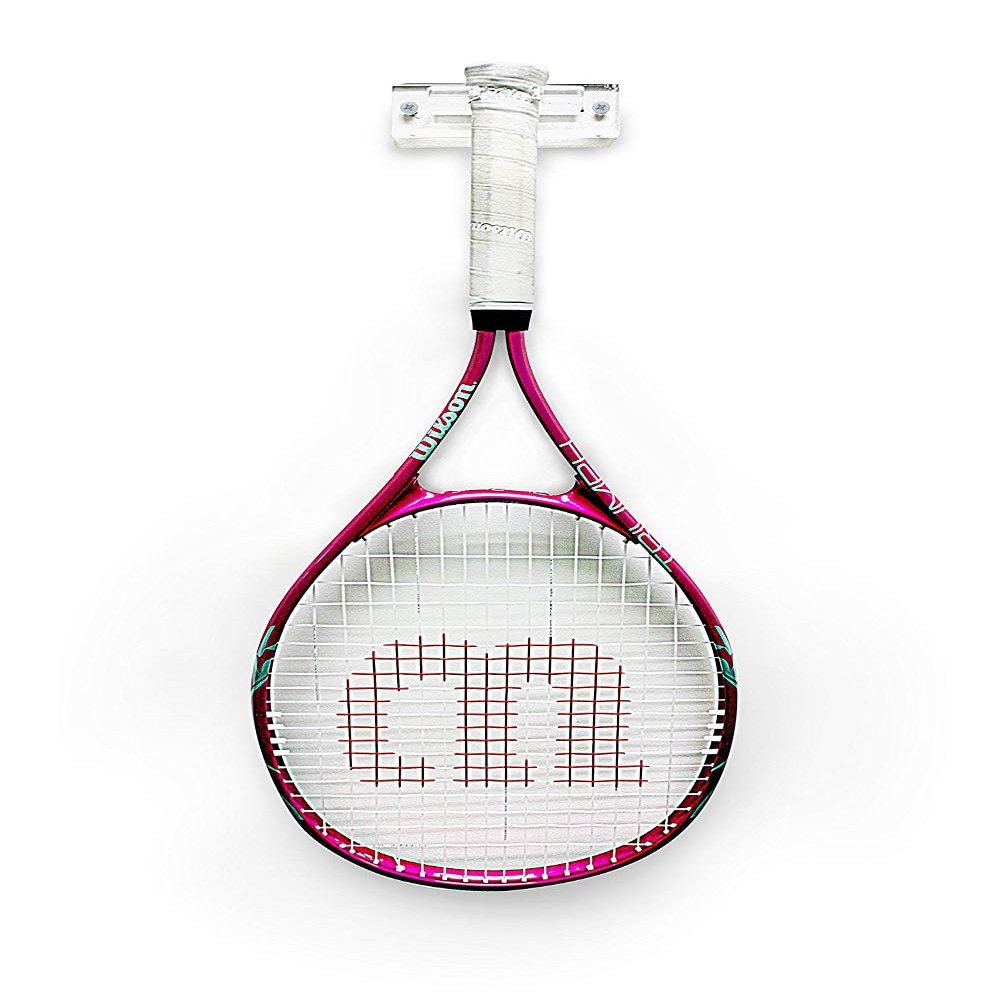 Better Display Cases Deluxe Clear Acrylic Vertical Tennis Racquet Wall Mount Bracket (A052)