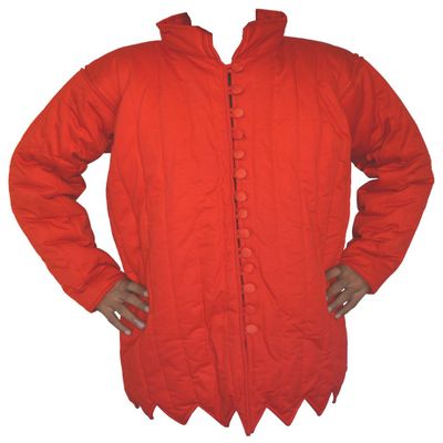Thick Padded Zig Zag Design Gambeson ABS (Red, 59 inch)