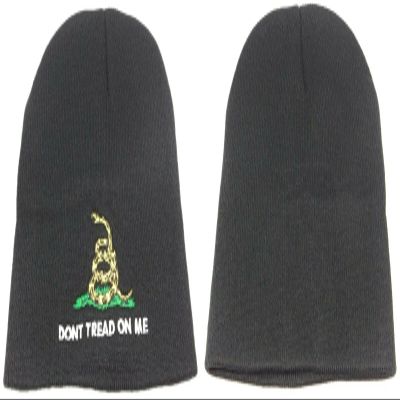 8" Black Gadsden Don't Tread On Me Embroidered Winter Beanie Skull Cap Hat