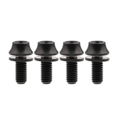 Wanyifa Titanium M5x12mm with Washers Bicycle Water Bottle Cage Hex Bolts Pack of 4 (Black)