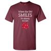 UGP Campus Apparel - When The DM Smiles It's Already Too Late - Funny Tabletop Gaming T-Shirt - Small - Maroon view 1