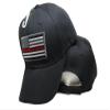 AES Thin Red Line Low Profile Fireman Baseball Cap - Black Firefighters USA Flag Hat view 1