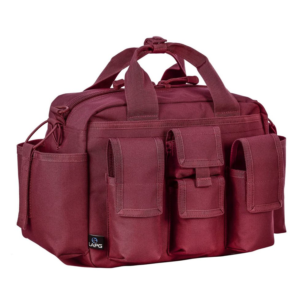 LAPG Tactical Bail Out Gear, Survival Bug Out, Hunting & Hiking, Range Bag with Shoulder Strap & Carry Handle - Maroon