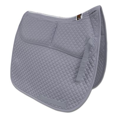 ECP Equine Comfort Products Contoured Correction Dressage Saddle Pad with Adjustable Memory Foam Shims, Quilted Poly-Cotton Design, Pressure Relief for Horses with Swayback or Muscle Loss, Lilac Gray