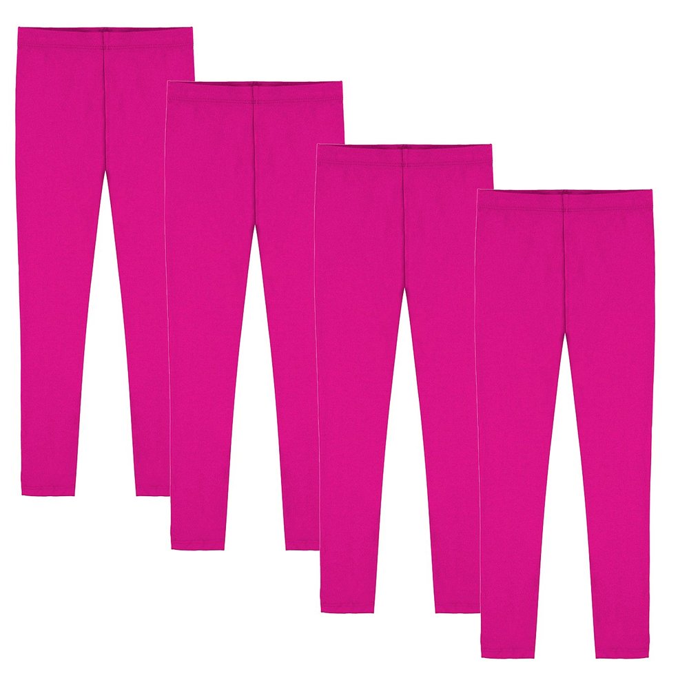 FOMANN Warm Baby Leggings 4 PK Toddler Winter Soft Leggings for Baby Girl Hot Pink