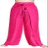 Full Funk Rayon Viscose Drive in Wrap Tie Pants with Open or Knotted Leg Sides, Medium, Vibrant Pink view 1
