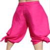 Full Funk Rayon Viscose Drive in Wrap Tie Pants with Open or Knotted Leg Sides, Medium, Vibrant Pink view 2