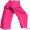 Full Funk Rayon Viscose Drive in Wrap Tie Pants with Open or Knotted Leg Sides, Medium, Vibrant Pink view 3