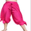 Full Funk Rayon Viscose Drive in Wrap Tie Pants with Open or Knotted Leg Sides, Medium, Vibrant Pink view 4
