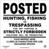 Minuteman Signs Custom Sign, No Trespassing, No Hunting, No Fishing, Posted, Heavy Gauge Vinyl, White view 1