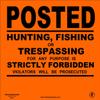 Custom Sign, No Trespassing, No Hunting, No Fishing, Posted, Heavy Gauge Vinyl, Orange view 2
