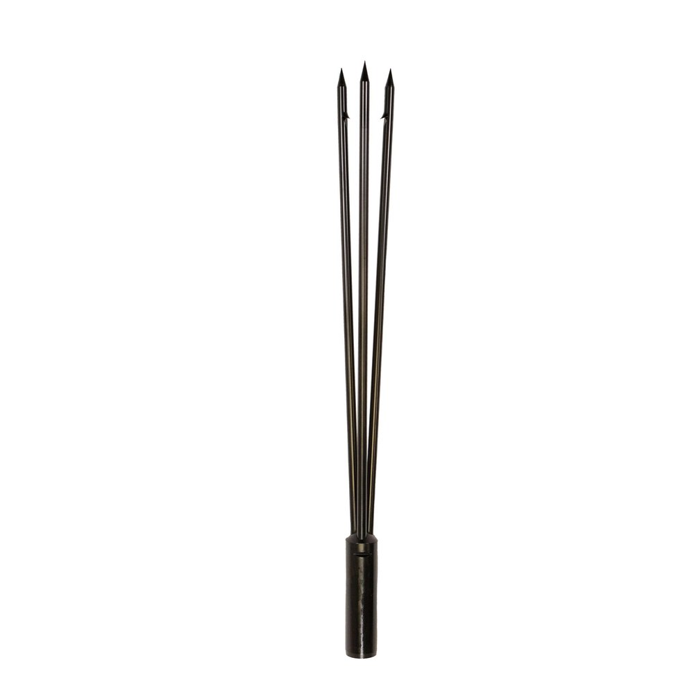 Scuba Choice 12" Stainless Steel 3-Prong Paralyzer Spear Tip, Replacement Pole Head, Durable & Strong, 8mm Female Thread, Ideal for Spearfishing, Hunting Diving (Black)