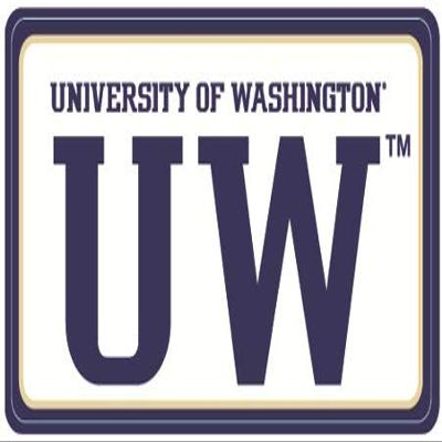 5 Inch UW W University of Washington Huskies Logo Removable Wall Decal Sticker Art NCAA Home Room Decor 5 1/2 by 3 Inches