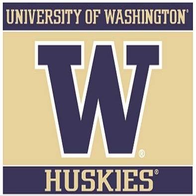 4 Inch UW W University of Washington Huskies Logo Removable Wall Decal Sticker Art NCAA Home Room Decor 4 by 3 Inches