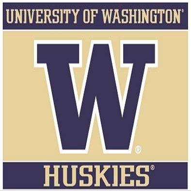 4 Inch UW W University of Washington Huskies Logo Removable Wall Decal Sticker Art NCAA Home Room Decor 4 by 3 Inches